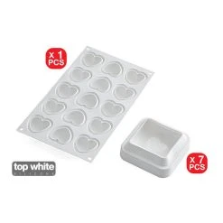 7 Moules Silicone Coussin Et 1 Plaque 15 Cœurs Bombés SilikoMart Professional -pavoni shop 7 moules silicone coussin et 1 plaque 15 coeurs bombes silikomart professional 2