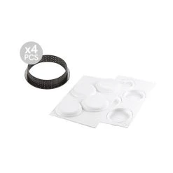 Kit Moule Silicone 4 Tartelettes Ø 100mm Silikomart Professional -pavoni shop kit moule silicone 4 tartelettes o 100mm silikomart professional 2