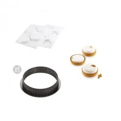 Kit Moule Silicone 4 Tartelettes Ø 100mm Silikomart Professional