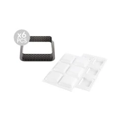Kit Moule Silicone 6 Tartelettes Carrées 80mm Silikomart Professional -pavoni shop kit moule silicone 6 tartelettes carrees 80mm silikomart professional 5