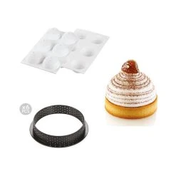 Kit Moule Silicone 6 Tartelettes Ø 80mm Mont Blanc Silikomart Professional