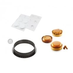 Kit Moule Silicone 6 Tartelettes Ø 80mm Silikomart Professional
