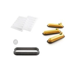 Kit Moule Silicone 6 Tartelettes Oblong 14,6 Cm Silikomart Professional