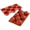 MALLARD FERRIERE Moule 8 Dômes Striés En Silicone -pavoni shop moule 8 domes stries en silicone