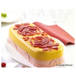 MALLARD FERRIERE Moule à Cake Silicone Avec Roses 300x145mm -pavoni shop moule a cake silicone avec roses 300x145mm 1
