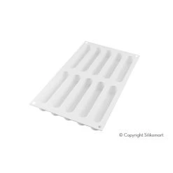 Moule Silicone 10 Eclairs 13x2,5 Cm SilikoMart Professional -pavoni shop moule silicone 10 eclairs 13x25 cm silikomart professional 1