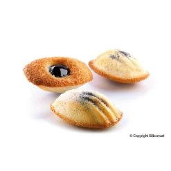Moule Silicone 100 Mini Madeleines 4,5 X 2,6 X 1,2 Cm 12ml SilikoMart Professional -pavoni shop moule silicone 100 mini madeleines 45 x 26 x 12 cm 12ml silikomart professional 1