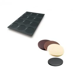 Moule Silicone 12 Fonds De Tarte Biscuit Ø12 X 1 Cm 112ml SilikoMart Professional