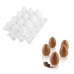 Moule Silicone 12 Oeufs Ø 3,4 Cm X H 4,7 Cm Silikomart Professional