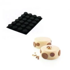 Moule Silicone 24 Cylindres Ø7 X 3,5 Cm 133ml SilikoMart Professional