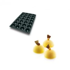 Moule Silicone 28 Demi-sphères Ø7 X 3,5 Cm 90ml SilikoMart Professional