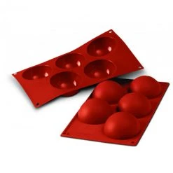 Moule Silicone 5 Demi-sphères 8 Cm X H 4 Cm Silikomart