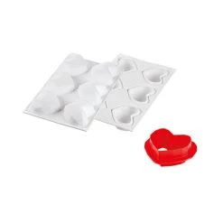 Moule Silicone 6 Coeurs Origami 82,6 X 74 X H35 Mm 110ml SilikoMart Professional -pavoni shop moule silicone 6 coeurs origami 826 x 74 x h35 mm 110ml silikomart professional 2