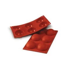 Moule Silicone 6 Demi-sphères 7 Cm X H 3,5 Cm Silikomart