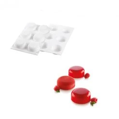 Moule Silicone 6 Minis Moules à Manqué Ø67 X H27 Mm 90ml SilikoMart Professional
