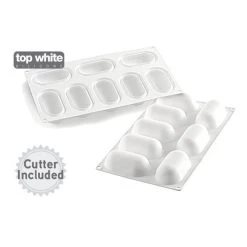 Moule Silicone 8 Ovales Bombés 8,2 X 4,3 Cm 81ml SilikoMart Professional -pavoni shop moule silicone 8 ovales bombes 82 x 43 cm 81ml silikomart professional 2