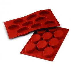 Moule Silicone 9 Ovales 7 X 5 Cm Silikomart