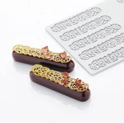 Moule Silicone Décor Feuilles 12 X 2,6 X H 0,2 (x10) Pavoni