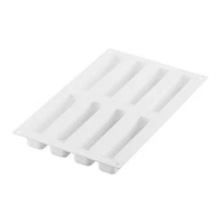 Moule Silicone Éclairs Stripe 13 X 2,8 Cm X H 2,8 Cm (x8) Silikomart Professional -pavoni shop moule silicone eclairs stripe 13 x 28 cm x h 28 cm x8 silikomart professional 1