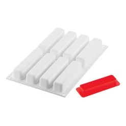Moule Silicone Éclairs Stripe 13 X 2,8 Cm X H 2,8 Cm (x8) Silikomart Professional -pavoni shop moule silicone eclairs stripe 13 x 28 cm x h 28 cm x8 silikomart professional 3