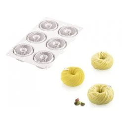 Moule Silicone Intreccio Ø 7,5 Cm X H 3,5 Cm (x6) Silikomart Professional