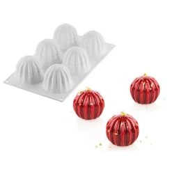 Moule Silicone Sphère Supernova Ø 6,4 Cm X H 5,6 Cm (x6) Silikomart Professional